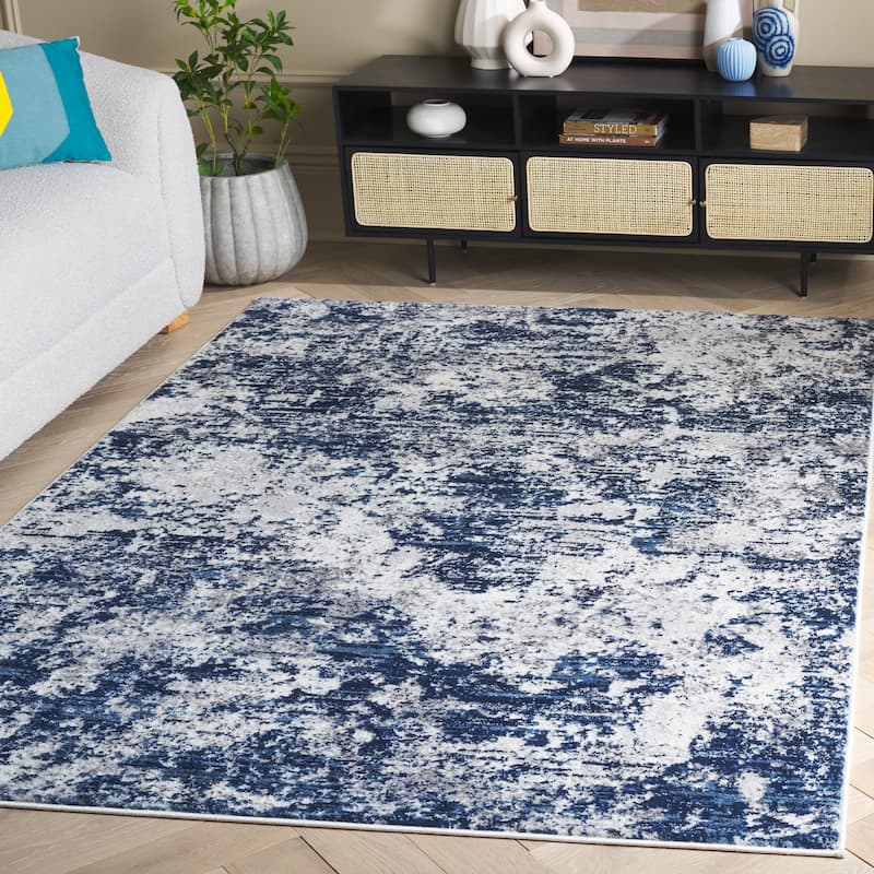 SAFAVIEH Amelia Modern Abstract Rug - 8' x 10' - Ivory/Navy - Rectangle