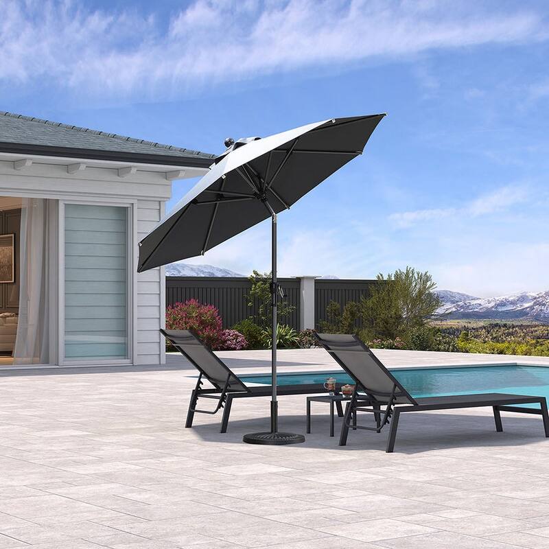 PURPLE LEAF Heavy-duty Crank and Tilt Table Umbrella Outdoor Patio Market Umbrella