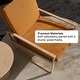 preview thumbnail 2 of 6, BELLEZE Upholstered Accent Chair, Wood Frame Armchair w/Padded Cushion - Brown