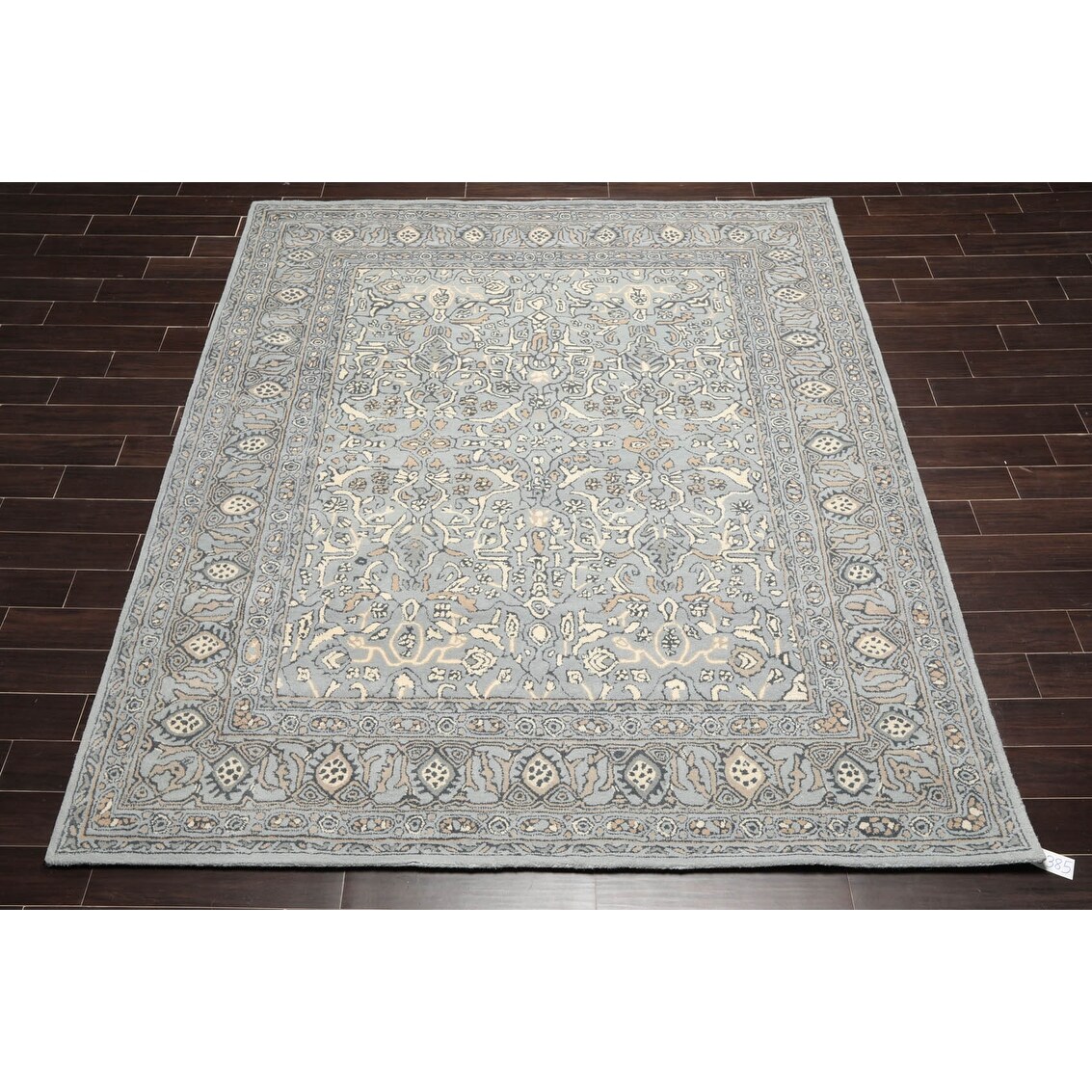 Hand Tufted Hand Made 100 Wool Patterned Transitional Oriental Area Rug Light Blue Gray Color Today