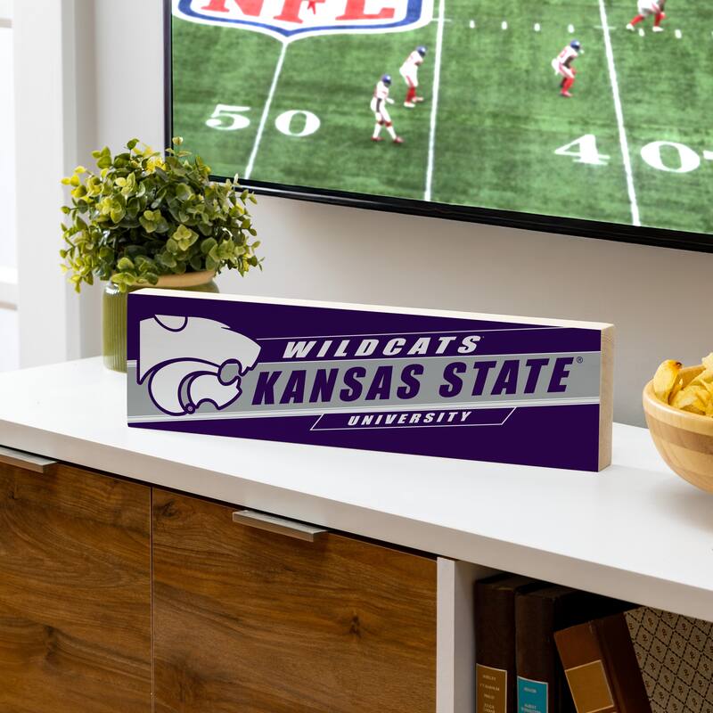 Kansas State University Wooden Tabletop Mantel Shelf Sign - 5" x 18"