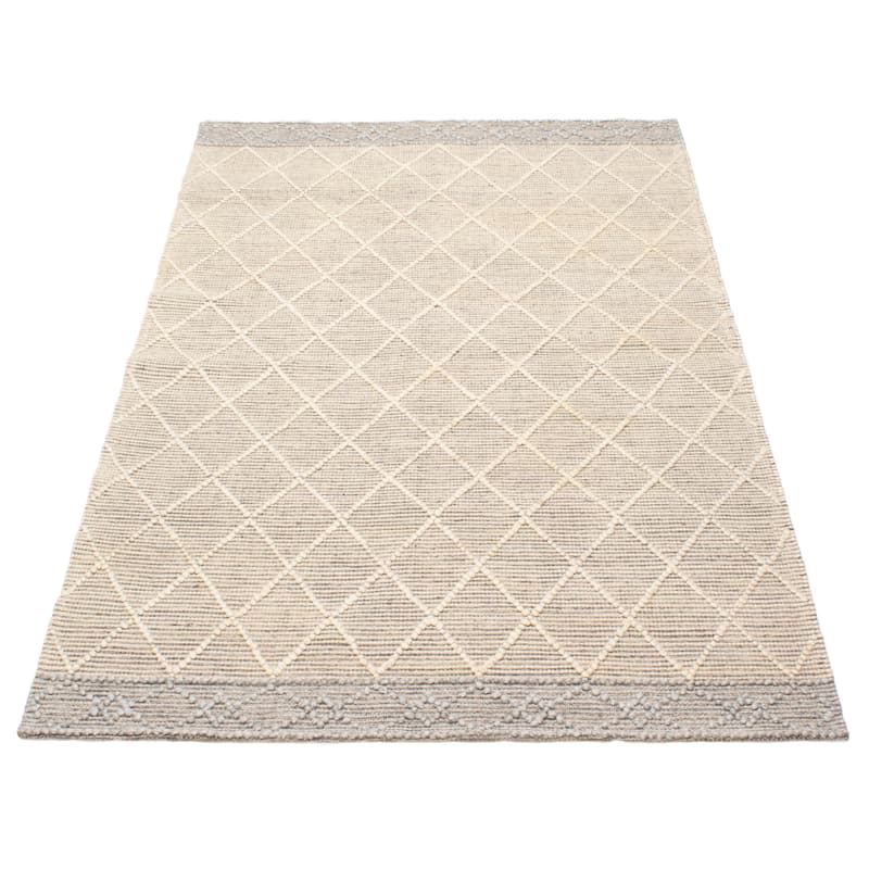 ECARPETGALLERY Braid weave Sienna Cream Wool Rug - 5'0 x 8'0
