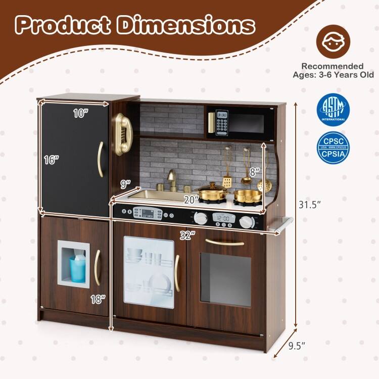 Toddler Pretend Play Kitchen for Boys and Girls 3-6 Years Old