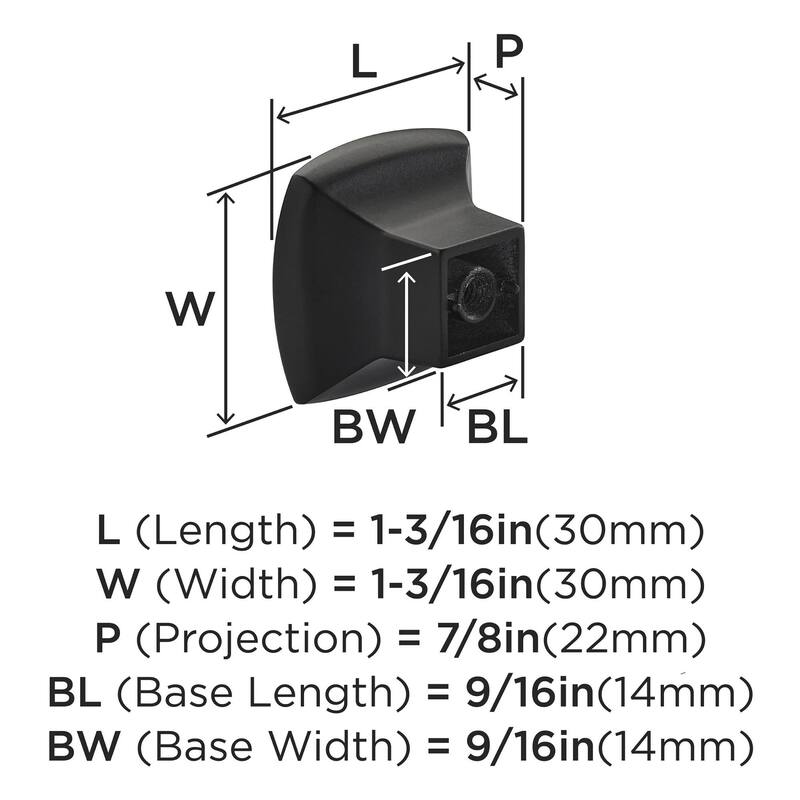Amerock BP37295 Sunset 1-3/16" Square Cabinet Knob