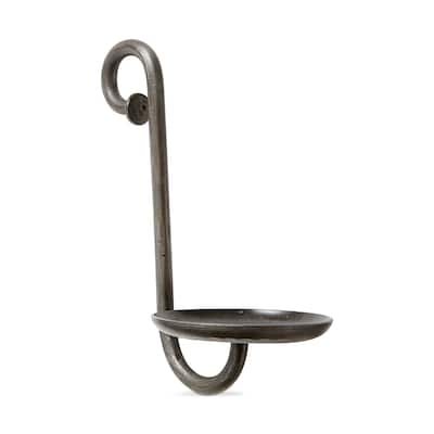 Rustic Black Iron S Hook Pillar Candle Holder 6x4x8.25 in Perfect for Summer Decor