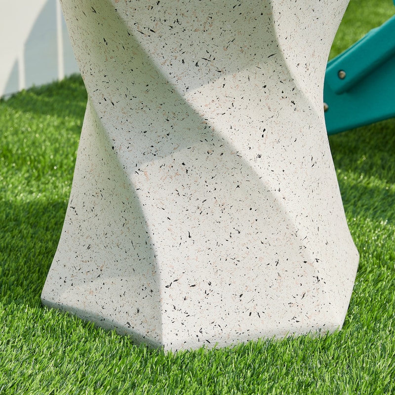 Glitzhome 17.75"H MGO Twist-Style Faux Terrazzo Garden Stool
