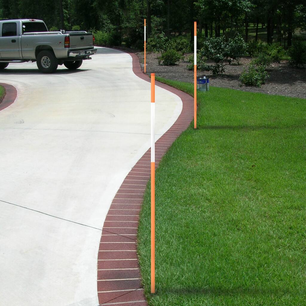 Agfabric Reflective Driveway Markers Driveway Reflectors 60-Inch Orange 1/4-Inch (Dia. ), 20 Pack