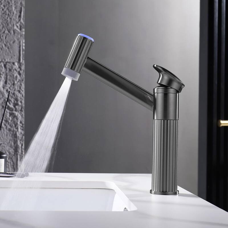 Lefton Rotatable Bathroom Faucet with Temperature Display in Fahrenheit with 2 Water Modes, BF2208-PRO