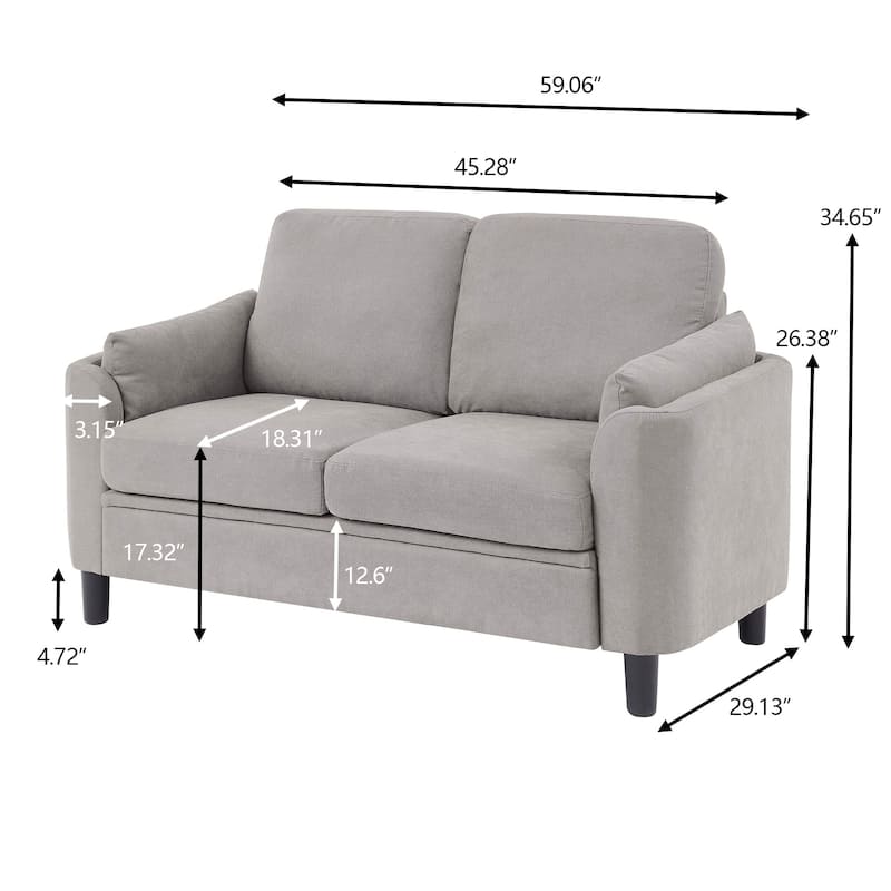 59.06" Loveseat Sofa with Soft Handrest