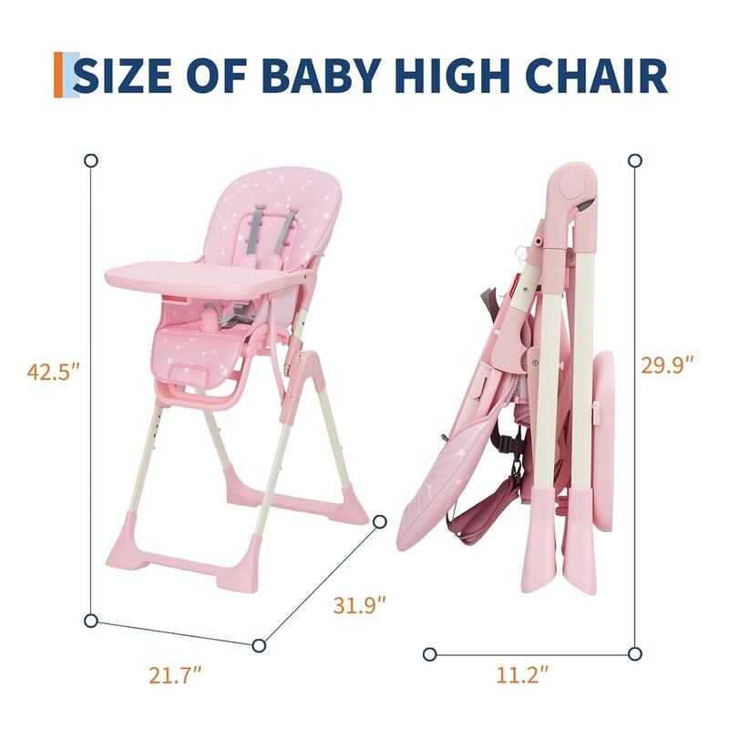 Adjustable Height Foldable Feeding Chairs for Babies and Toddlers