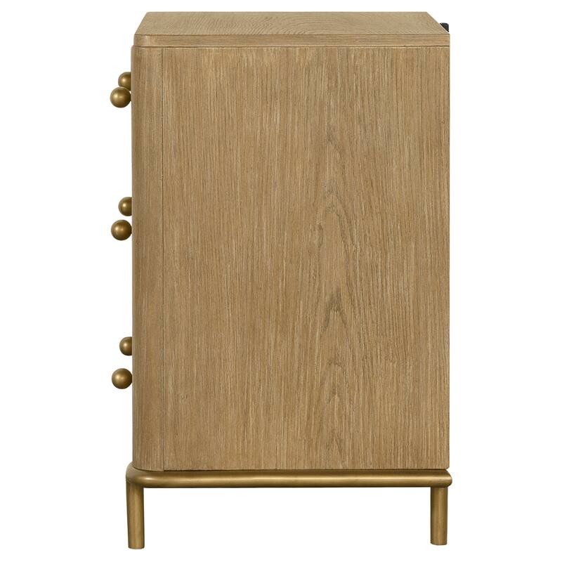 Arini Coastal 3-drawer Wood Bedroom Nightstand