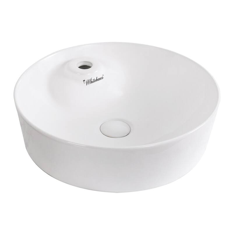 Whitehaus Isabella Plus 17-1/8" Vitreous China Vessel Bathroom Sink - White