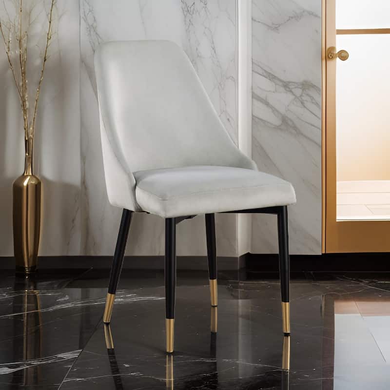 Black and Gold/Gray Fabric Upholstered Metal Frame Dining Chair, Set of 2, Sturdy Dining Chair for Dining Rooms - 22.75