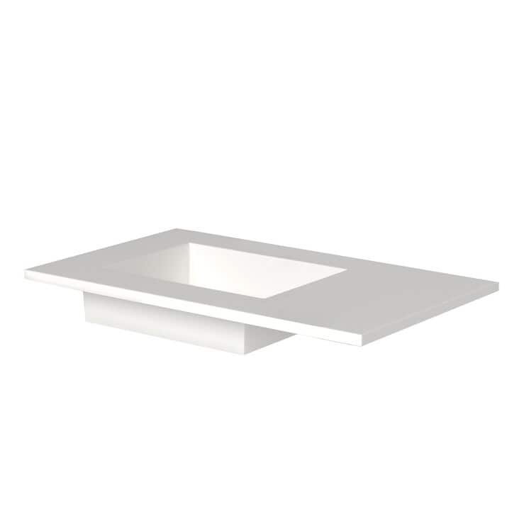 Serenity 36" Solid-Surface Bathroom Vanity Top with Left Sink