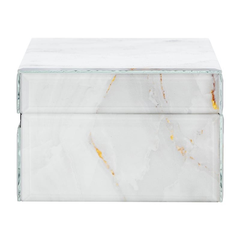 Modern Statement Decorative Box with Abstract Finish and Lid