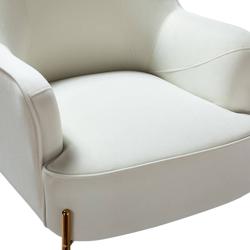 Barbara Modern Velvet Accent Chair for Bedroom with Metal Legs by HULALA HOME