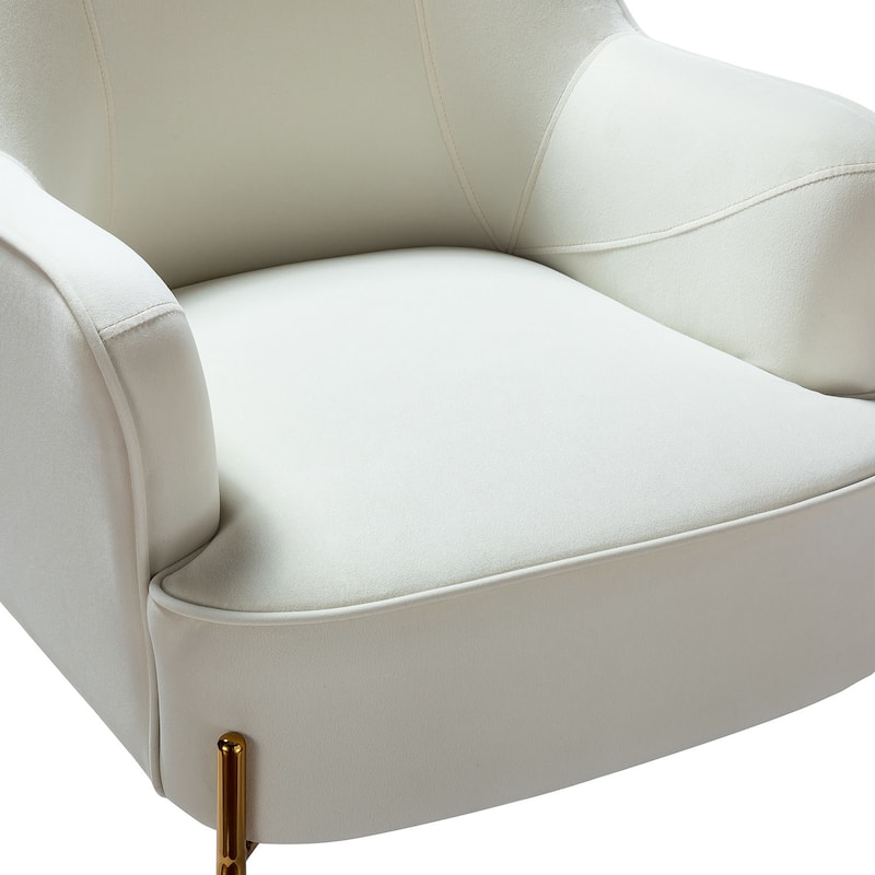 Marina Modern Velvet Accent Chair with Golden Legs Set of 2 by HULALA HOME