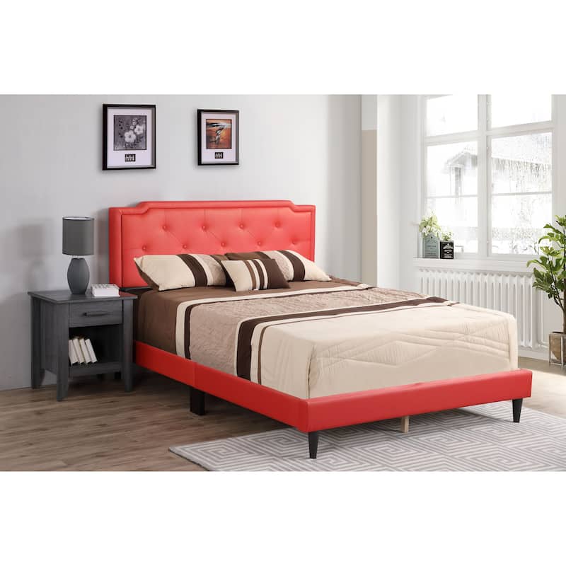 Carson Carrington Valsnas Adjustable Tufted Faux Leather Panel Bed