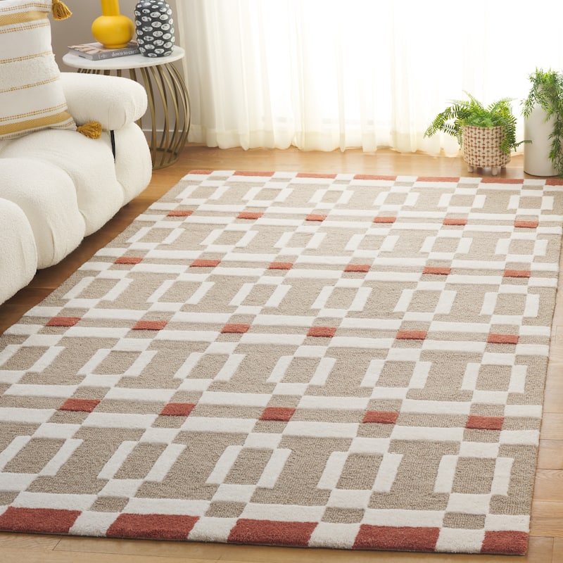 SAFAVIEH Handmade Genre Dietke Mid-Century Modern Wool Rug - 6' x 9' - Ivory/Beige