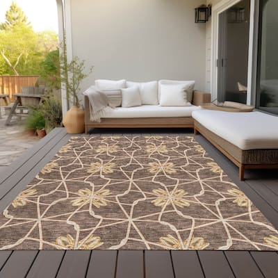 Machine Washable Indoor/ Outdoor Chantille Contempoary Whimsy Rug