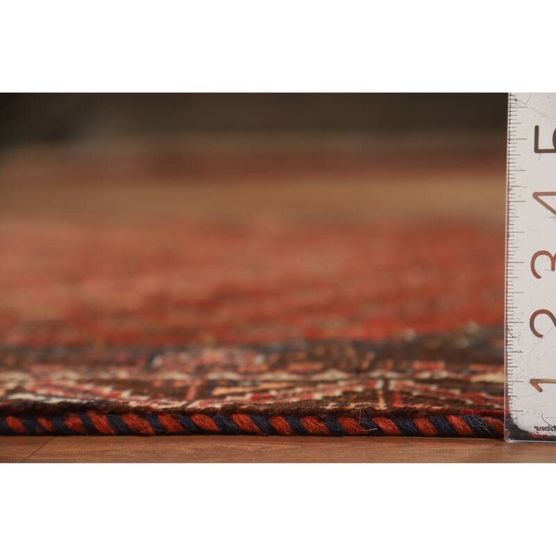 Hand Knotted Oriental 100% Wool Carpet Traditional Medallion Oranges & Rust Qashqai Area Rug - 8' 1'' X 5' 0''