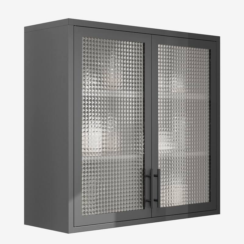 Classic Metal Storage Cabinet Display Cabinet with 4 Glass Doors 4 Shelves Cabinet Bookcase Side Cabinet