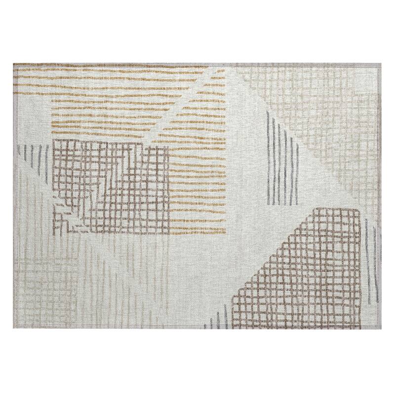 Machine Washable Indoor/ Outdoor Casual Contemporary Chantille Rug