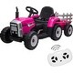 preview thumbnail 1 of 32, 12V Ride on Tractor with Trailer & Remote Control Rose