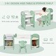 preview thumbnail 13 of 25, Qaba Kids Table and Chair Set, Storage Desk with Bookshelf for Study, Crafts, and Homeschooling