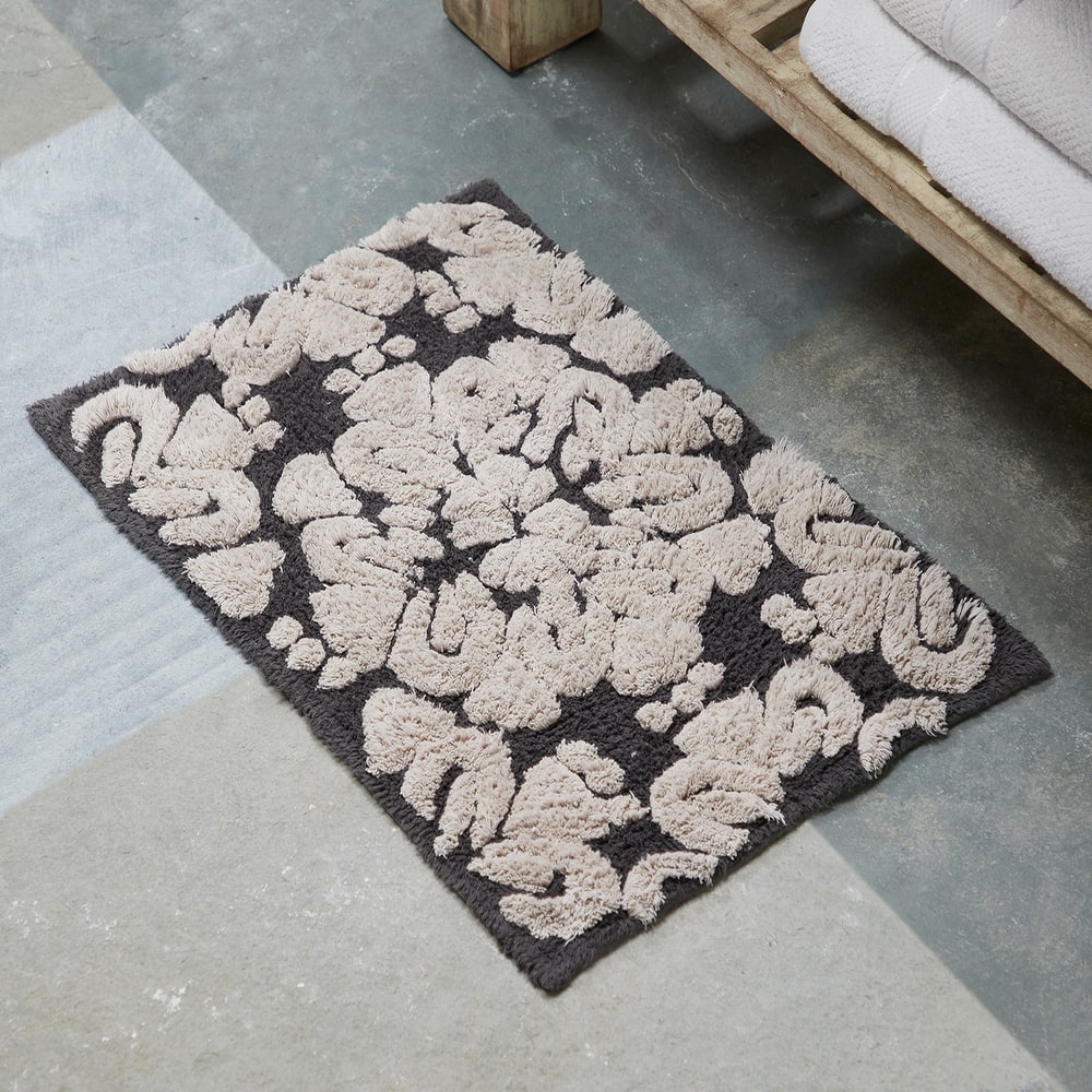 Better Trends 100% Cotton Soft & Super Absorbent Bathroom Rugs - Medallion Collection Non-Skid Latex Machine Washable Bath Mats