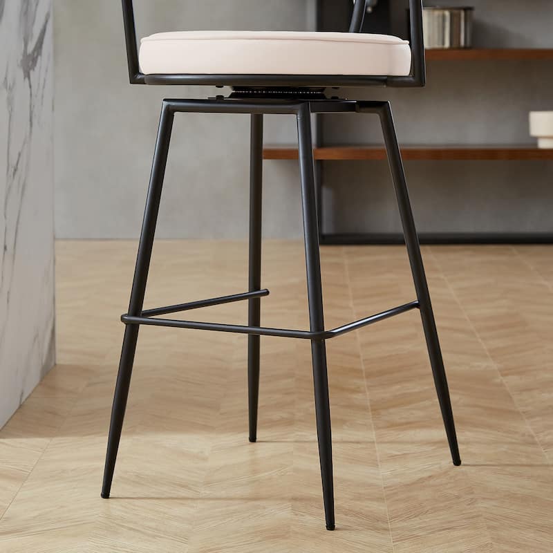 Art Leon Faux Leather Upholstery Swivel Barstool