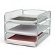 preview thumbnail 4 of 4, Onyx 3-Tier Desk Organizer, Desktop File Storage & Paper Organization, Silver