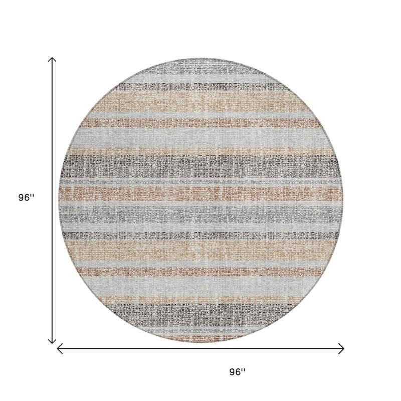 HomeRoots Striped Transitional Rectangle Outdoor Rug