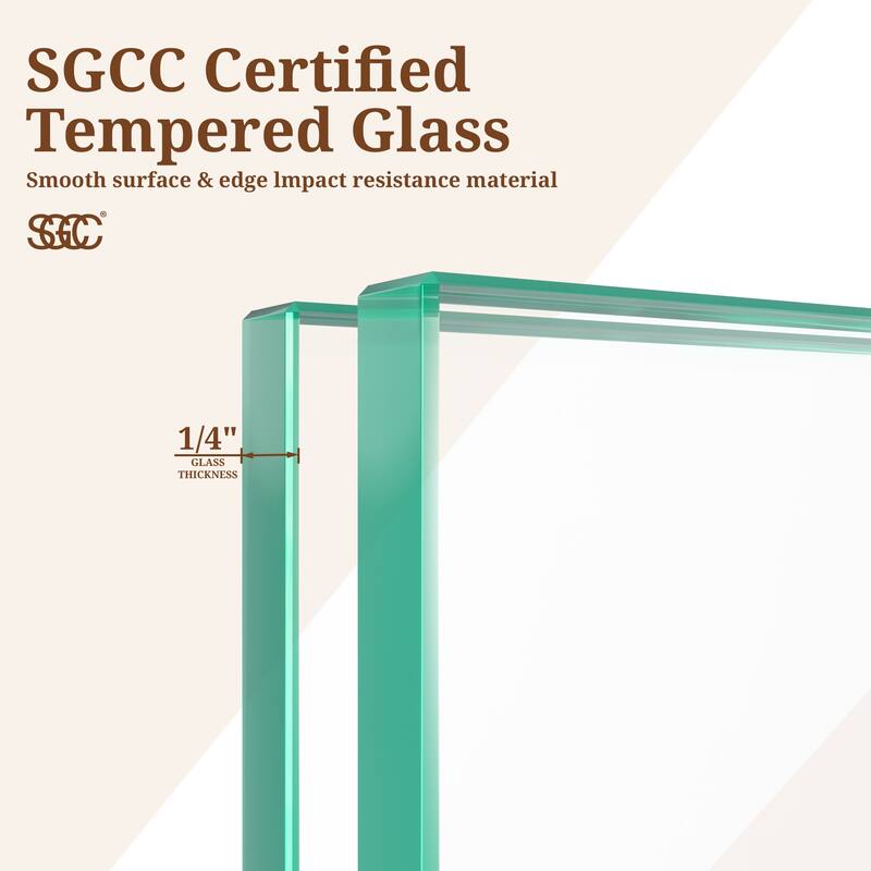 GDFStudio - Modern America Design Semi-Frameless Circular Pivot Shower Door with 1/4" SGCC Tempered Glass & Magnetic Soft-close