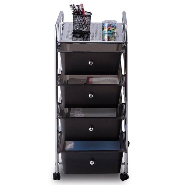 Shop Costway 4 Drawers Metal Rolling Storage Cart Scrapbook Supply