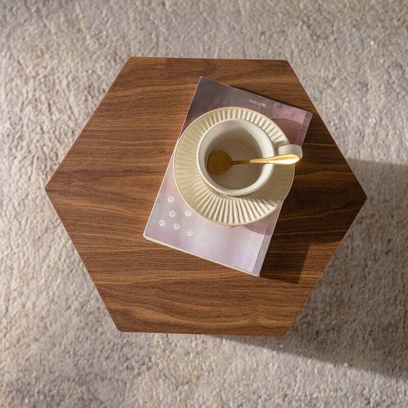 MDF Modern Nesting Imitation Wood Grain Coffee Table, Irregular Side Table, Set for Small Space Living Room Bedroom