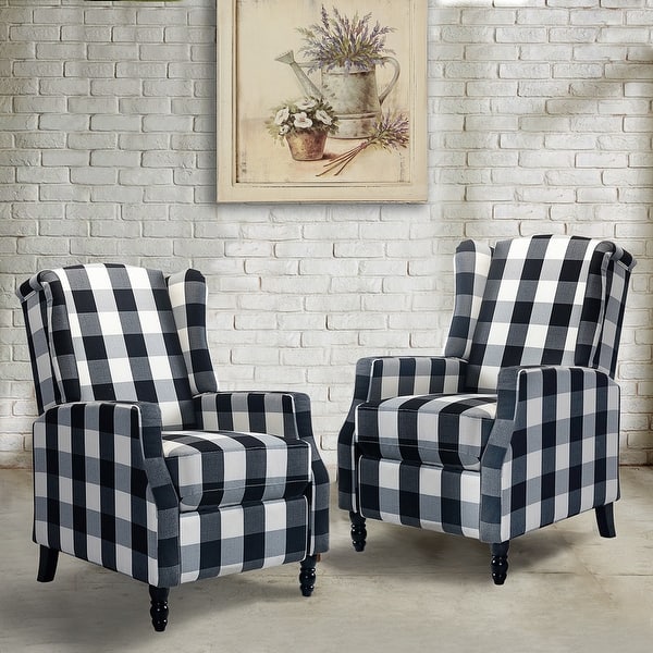 slide 2 of 90, Damaris Comfy Recliner for Bedroom Set of 2 with wingback by HULALA HOME BLACK