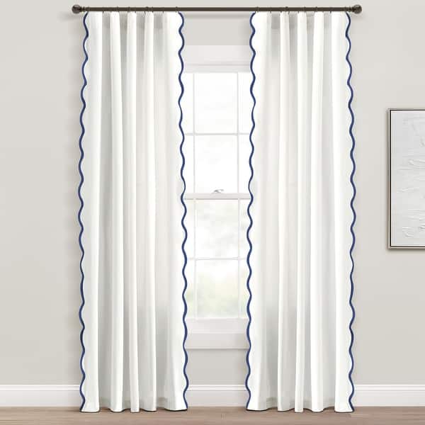 Lush Decor Coastal Chic Scallop Edge Window Curtain Panels On Sale