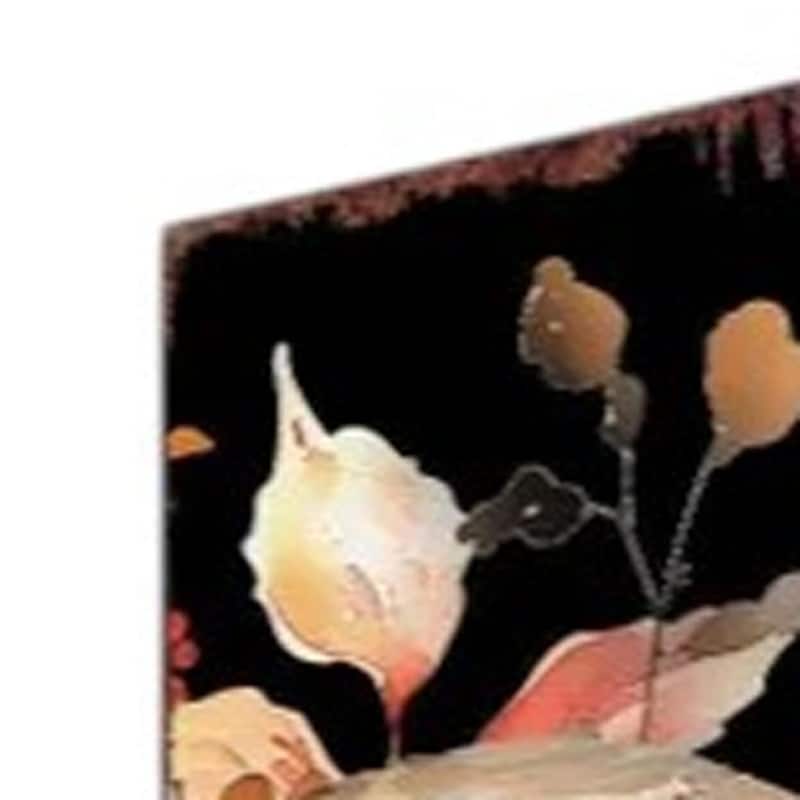 HomeRoots 42" Black Orange And Tan Solid Wood Owl Garden Stake