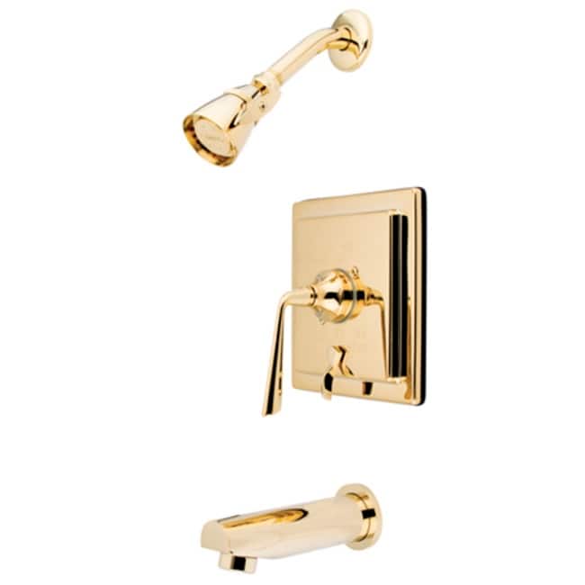Kingston Brass Concord Tub and Shower Trim with Single Function Shower - Polished Brass