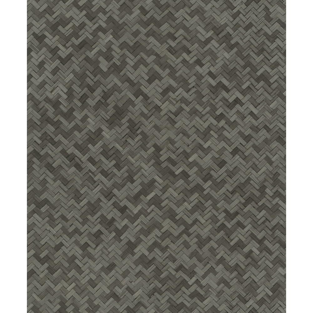 Galerie Wallcoverings Eden Collection Chevron Rattan Weave Vinyl on Non-Woven Matte Wallpaper Roll