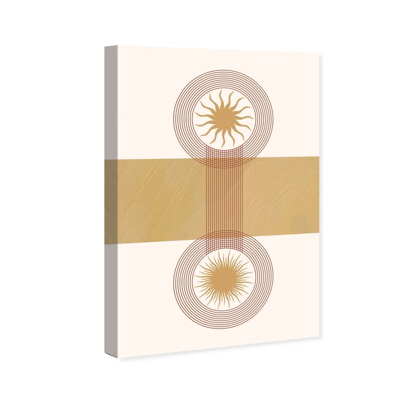 Wynwood Studio Canvas Abstract Solar Twice Brown and Beige Modern & Contemporary Wall Art Canvas Print