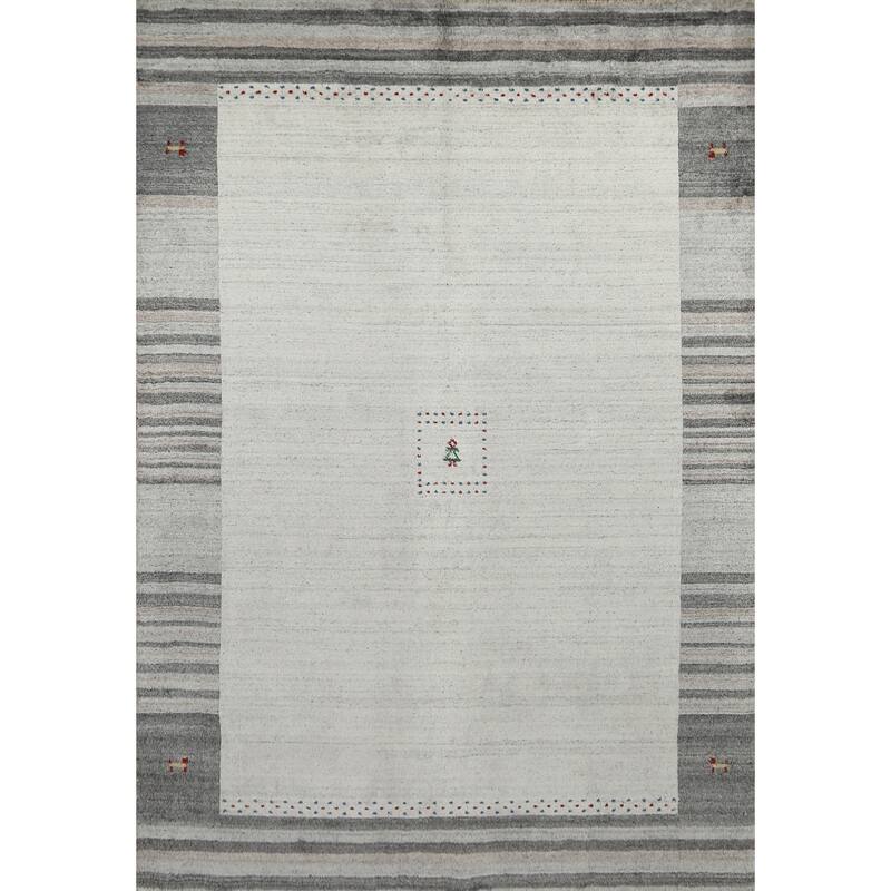 Gabbeh Indian Area Rug Hand-Knotted Wool Carpet - 5'5" x 7'7"