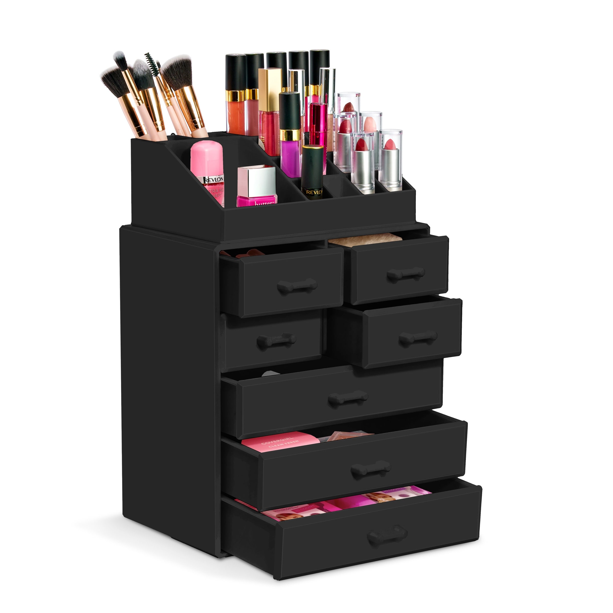 Sorbus Makeup Organizer with Brush Holder and Cosmetic Storage Drawers - 9.25" L x 6.25" W x 14.25" H