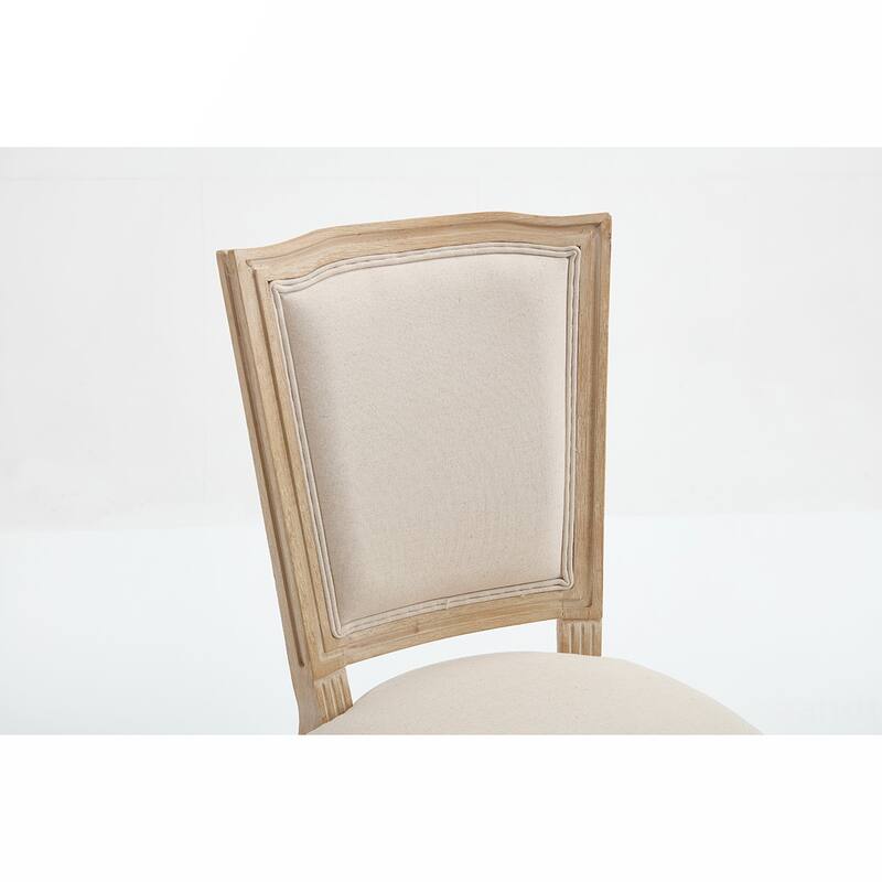 2PCS T-shaped Back Cotton Linen Dining Chairs