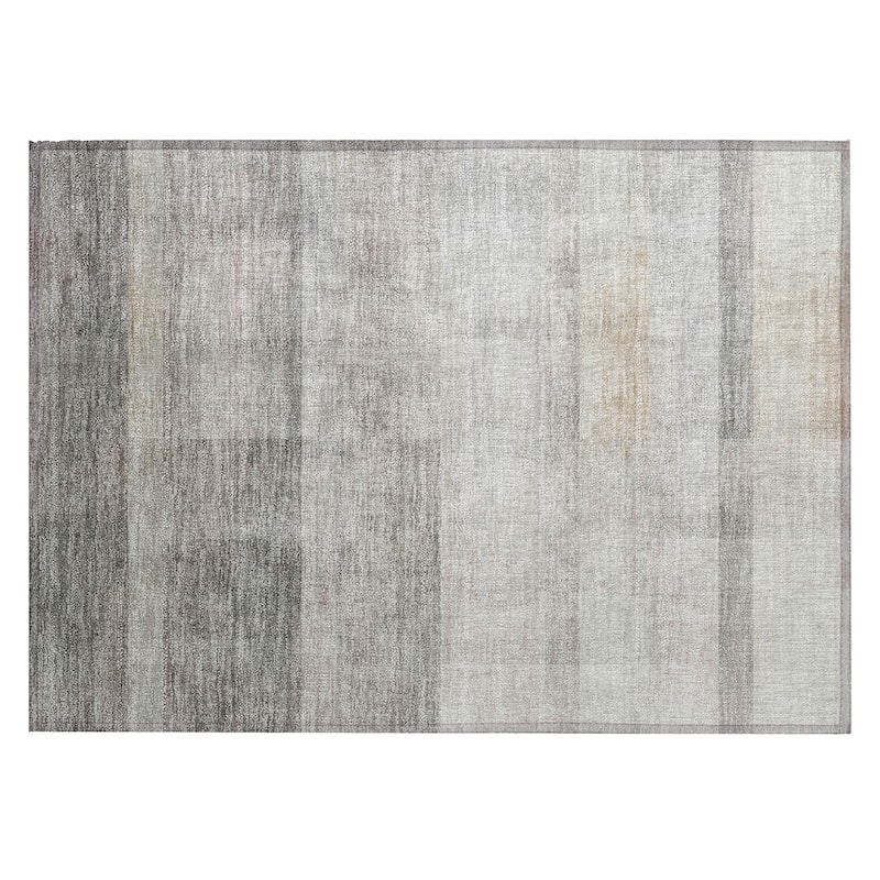 Machine Washable Indoor/ Outdoor Modern Abstract Chantille Rug