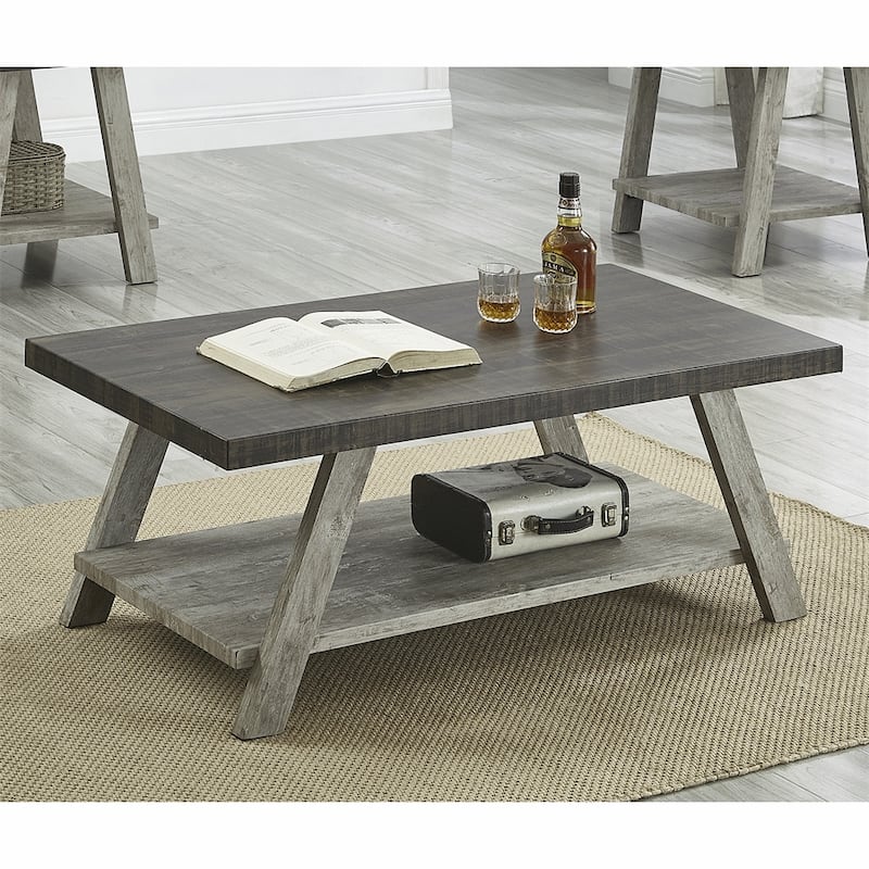 Athens Contemporary Replicated Wood Shelf Coffee Table