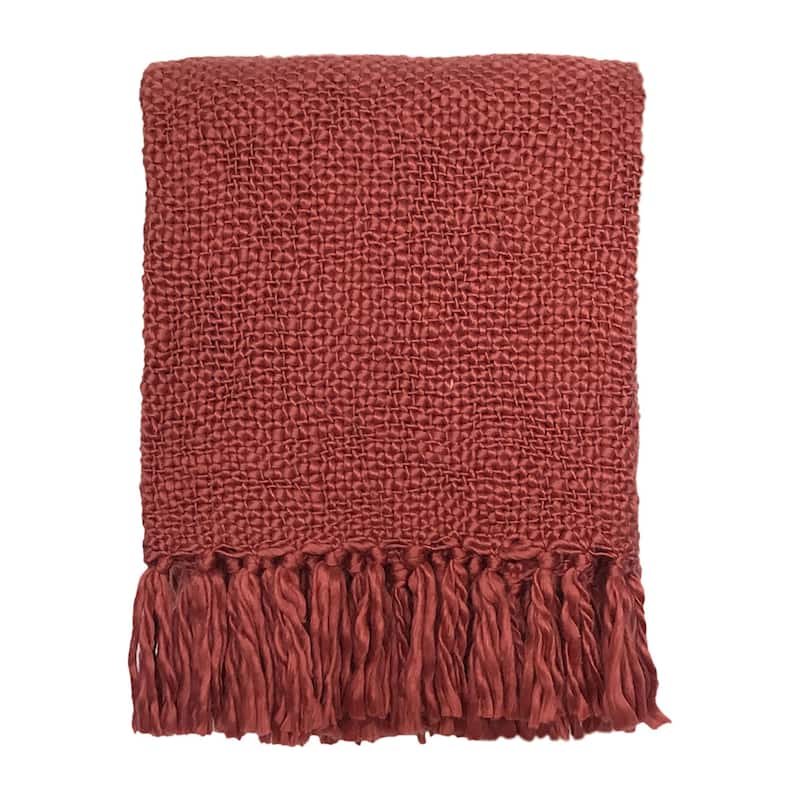 Cole Handwoven Acrylic 49-inch x 59-inch Throw Blanket - Berry Red