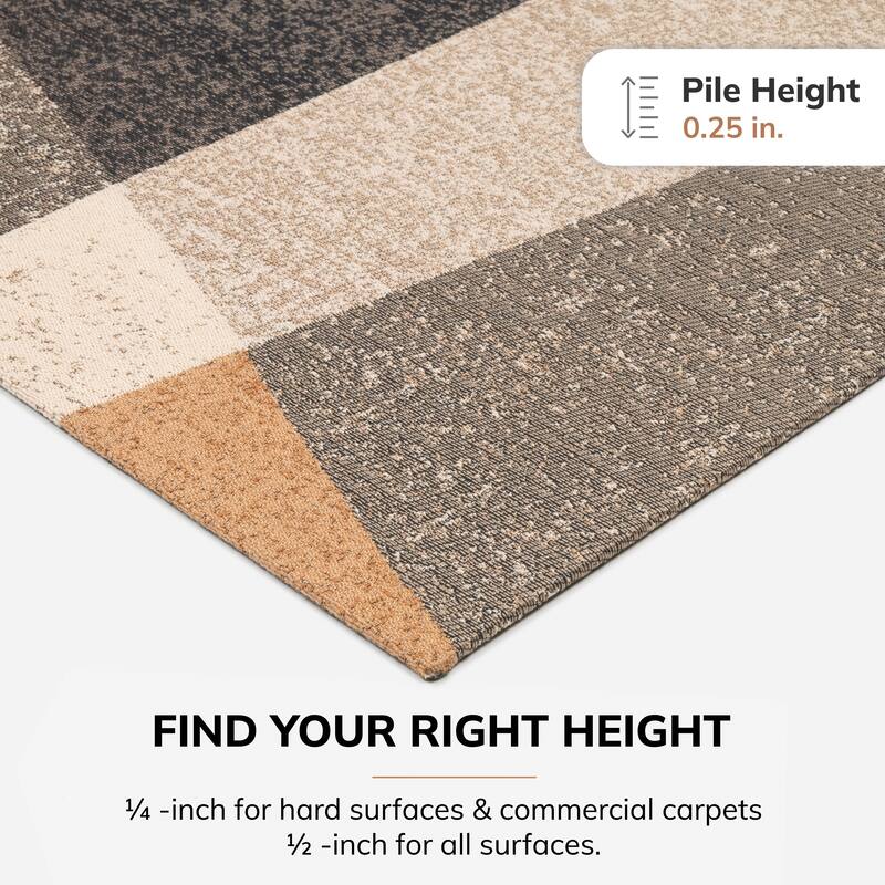 Jani 36"x48" Rug'd Chair Mat-Rug Style Office Chairmat for Carpet & Hard Floors| 0.25" Thick |Non-Slip, Foldable Desk Chair Mat