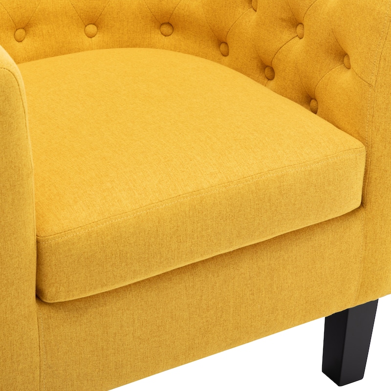 Corvus Oxonia Tufted Fabric Upholstered Club Chair
